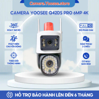 Camera YOOSEE Q42DS PRO 6MP 4K, 2 Mắt 2 Khung Hình, Wifi Ngoài Trời, Có Đèn Báo Động, xoay 360 độ