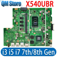 X540UB Notebook Mainboard 4GB I3 I5 I7 6th 7th 8th Gen 4405U CPU VGPU for ASUS X540UV X540UB X540UBR X540U Laptop Motherboard