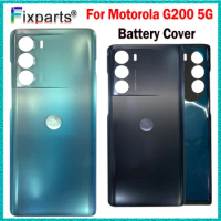 6.8" Good Quality New For Motorola Moto G200 5G Battery Cover Back Panel Door Housing Case RepairParts For Moto G200 Black Cover