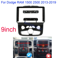 9inch 2din Car radio Frame Adapter For Dodge Ram 1500 2500 2013-2019 Android Big Screen Audio Dash Fitting Panel Kit