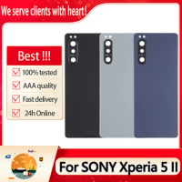 Orig For Sony Xperia 5 II Back Battery Cover Rear Door Case SO-52A XQ-AS52 XQ-AS62 XQ-AS72 Housing With Camera Lens Replacement