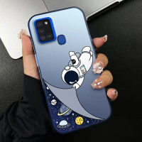 เคส Samsung A21S ดีไซน์นักบินอวกาศ กึ่งโปร่งใส บางเฉียบ ฝ้า เคสโทรศัพท์ เคส