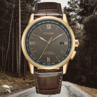 【CITIZEN 星辰】GENTS系列 電波對時 萬年曆 光動能計時腕錶 母親節 禮物 推薦(CB0158-10H)