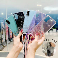 Glitter Sequins Star Lanyard Case for Samsung Galaxy A01 A11 A02S A21 A21S A31 A41 A51 A32 A52 5G A12 A20E A20 A30 A40 A50 Cover