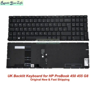 US UK SP Backlit Laptop Keyboard with Backlight for HP ProBook 450 455 G8 ZHAN 66 PRO 15 G4 HSN-Q27C-5 M21742 M21740-001