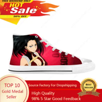 Anime Manga Comic My Hero Academia Yaoyorozu Momo Casual Cloth Shoes High Top Comfortable Breathable 3D Print Men Women Sneakers