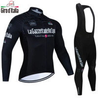 2024 Tour De Giro D'ITALIA Cycling Jersey Set Bib Pants Quick Dry Long Sleeve MTB Bicycle Clothing Autumn Sports Cycling Suits