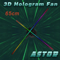 65cm 3D hologram fan hologram display holographic effect advertising light 3D led fan naked eye3D display light customized