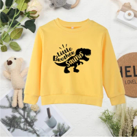Dinosaur Print Outdoor Kids Sweatshirts Yellow Hot Sell All-match Fashion Little Brother Saurus Child Hoodless Sweaters Clothes