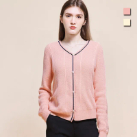 【TOWN’WEAR 棠葳】貴氣鑽釦針織上衣 2色(中大尺碼/女上衣/女上著/撞色/格紋/拼接/長袖)