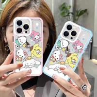 Aoger Sanrio Hello Kitty Kuromi Cinnamoroll Phone Case for Apple iPhone 12 Pro Max 11 7 8 6 Plus 13 Mini X XR Funda Liquid Cover