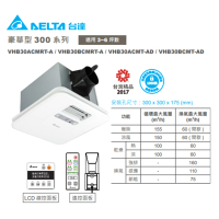台達電子 豪華300系列 暖風機 遙控型 線控型 VHB30AMRT-A/VHB30BCMRT-A(110V/220V)