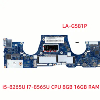 LA-G581P For Lenovo YOGA 730-13IWL Laptop motherboard With i5-8265U I7-8565U CPU 8GB 16GB RAM UMA FRU:100% test OK