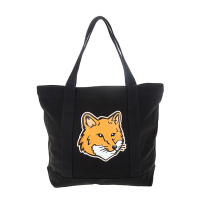 MAISON KITSUNÉ 狐狸頭托特購物包 (黑色)
