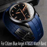 22MM For Citizen Blue Angel Watch Band First Generation Second Generation Rubber AT8020 Blue Watch Strap Photokinetic Energy