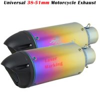 Universal 51mm Motorcycle Exhaust Pipe Escape System Modifed Muffler For CB500F ER6N DUKE 1050 GSX650 MSX125 ZT125 G CLX-700