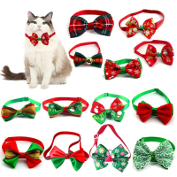 có khóa Quà sinh nhật Xmas Chải lông chó Mèo Bowtie Trang phục cho chó Dây đeo cổ Trang trí Giáng si