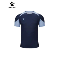 Áo thun nam cổ tròn tay ngắn Kelme, áo thun cổ tròn có lớp thấm hút mồ hôi dành cho bóng đá, chạy bộ