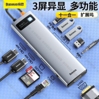 【全球優品滙】倍思金屬微光HUB擴展塢 TYPE-C轉HDMI 多功能 轉接頭 RJ45 TF SD讀卡器 筆電轉換器
