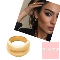 【CINCO】葡萄牙精品 Lang rings 24K金雙層圓形寬版戒指 Debora Rosa聯名(925純銀)