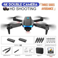 SKY - Drone E99 Pro / E88 Pro K3 Dual Kamera 4K HD Lipat Foldable Wifi FPV Jarak Jauh Optical Flow R