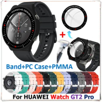 PC PMMA Screen Film Frame Watch Band for Huawei Watch GT2 PRO Bracelet Strap Wristband for Huawei GT 2pro Watches Case Cover