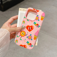 เคสโทรศัพท์มือถือแบบสองชิ้นในหนึ่ง เคสเจลลี่สีชมพู สไตล์แฟชั่นน่ารักลายการ์ตูนหลายสี รองรับ OPPO A16