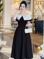 [MIỄN SHIP] MDU4508 Váy Mango Ý 2 Lớp - Thiết Kế Cổ Trễ Vai Quyến Rũ Dành Cho Nữ Women Dress Đen