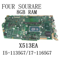 For ASUS X513EP R513E K513E F513E A513E X513EQ Laptop Motherboard with I5-1135G7/I7-1165G7 CPU and 8GB RAM Mainboard UMA