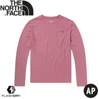 【The North Face 女 排汗長袖T恤《粉紫》】7QUI/露營/登山/T恤