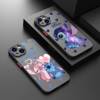 Disney Stitch Cute For iPhone 14 13 12 11 Pro Max XS Max X XR 7 8 Plus 6S 5S Frosted Translucent Phone Case