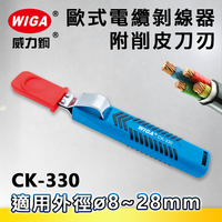 WIGA 威力鋼 CK-330 歐式電纜剝線器附削皮刀刃(剝皮鉗) 8~28MM