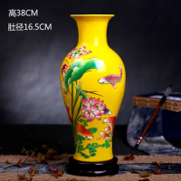 Jingdezhen Ceramics Chinese Style Eed Hydroponic Vase Flower Vase Living Room Decoration Classical Big Vase