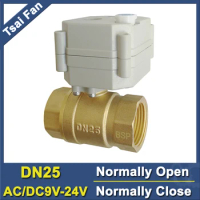 DN25 2/5 Wires Power Failure Return Electric Ball Valve With Manual Override TF25-B2-B AC/DC9V-24V Motorized Water Valve CE