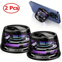Magnetic Speaker, Small Speaker with Multi-RGB Color Light and Phone Holder for Metal Surface, Perfe