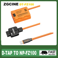 D-Tap to NP-FZ100 Dummy Battery with Braided Wire DC Coupler Accessory for Sony A7R V/A7 IV/A7S III/A7R IV/A7R III/A7 III/A7C