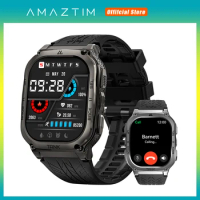 2024 AMAZTIM TANK M3 Smartwatches Men Waterproof Smart Watches Women 480mAh Bluetooth Digital Fitness Military Electronic Watch