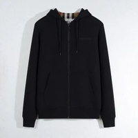 Jaket BURBERRY HOVE CHECK BROWN BLACK ZIP JACKET 100% ORIGINAL Size M