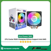 Ace Power CPU Cooler S60 RGB 6 Heatpipe 120mm Support Intel AMD CPU Air Cooler Resmi