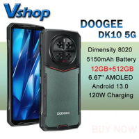 DOOGEE DK10 Rugged Phone 12GB+512GB 50MP Quad Cameras 120W Fast Charge 6.67" Android 13 Dimensity 8020 5G NFC Smartphone