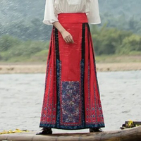 A Life On The Left Women Hanfu Horse Face Skirt Traditional Ethnic Style Peony Butterfly Handmade Embroidery Mamian Qun Skirt