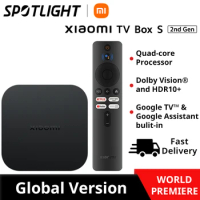 In Stock Global Version Xiaomi Mi TV Box S 2nd Gen 4K Ultra HD Streaming Media Player Quad-core Cortex A55 BT5.2 Smart TV Box