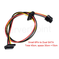 New Small 6PINS TO Dual SATA For DELL Vostro 3070 3670 3967 3977 3980 Desktop Computer HDD SSD POWER SUPPLY CABLE Adapter