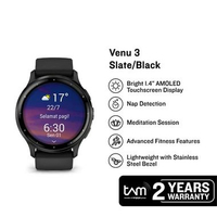 Jam Tangan Pria Garmin Venu 3 010-02784-51 Smartwatch Digital Dial Black Silicone Band Hitam