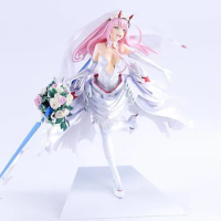 25cm DARLING In The FRANXX Anime Figure Zero Two Wedding Dress Action Figurine Pvc Pink Hair Girl Oenament Collectble Models Toy