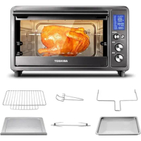 Toshiba Speedy Convection Toaster Oven Countertop with Double Infrared Heating, 10-in-1 with Toast, Pizza, Rotisserie
