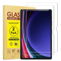[2 Pack] For Samsung Galaxy Tab S9 Plus Tempered Glass 2.5D Curved Edge, Crystal Clear, For S9 Plus X810 Anti Scratch 12.4-inch