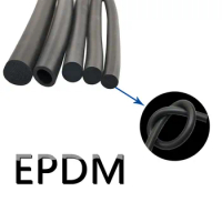 High Density Black Foam Rubber Strip Gaskets EPDM O Type Round Sealing Strip Sound Proofing Dustproof Foamed Sealing Sponge