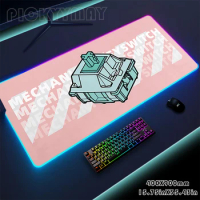 Large RGB Mouse Mat Pink Desk Mat LED Gaming Mousepad Big Luminous Switch Desk Pad Gamer Backlit Mouse Pad Mousepads