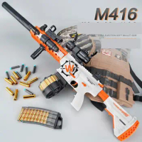 M416 Soft Bullet Toy Gun Manual Automatic Shooting Airsoft Cs Games Boys Shooting Weapon Fake Gun Toy A37